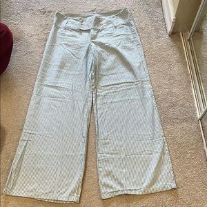 dELiA*s Blue and White Striped Flare Pants